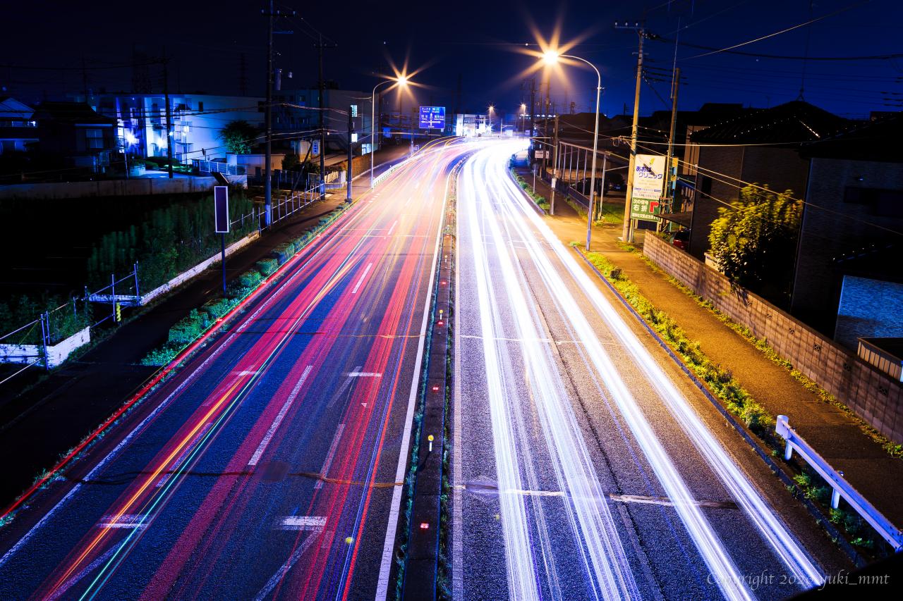 歩道橋からレーザービームバルブ撮影 Everybody Photographer Com