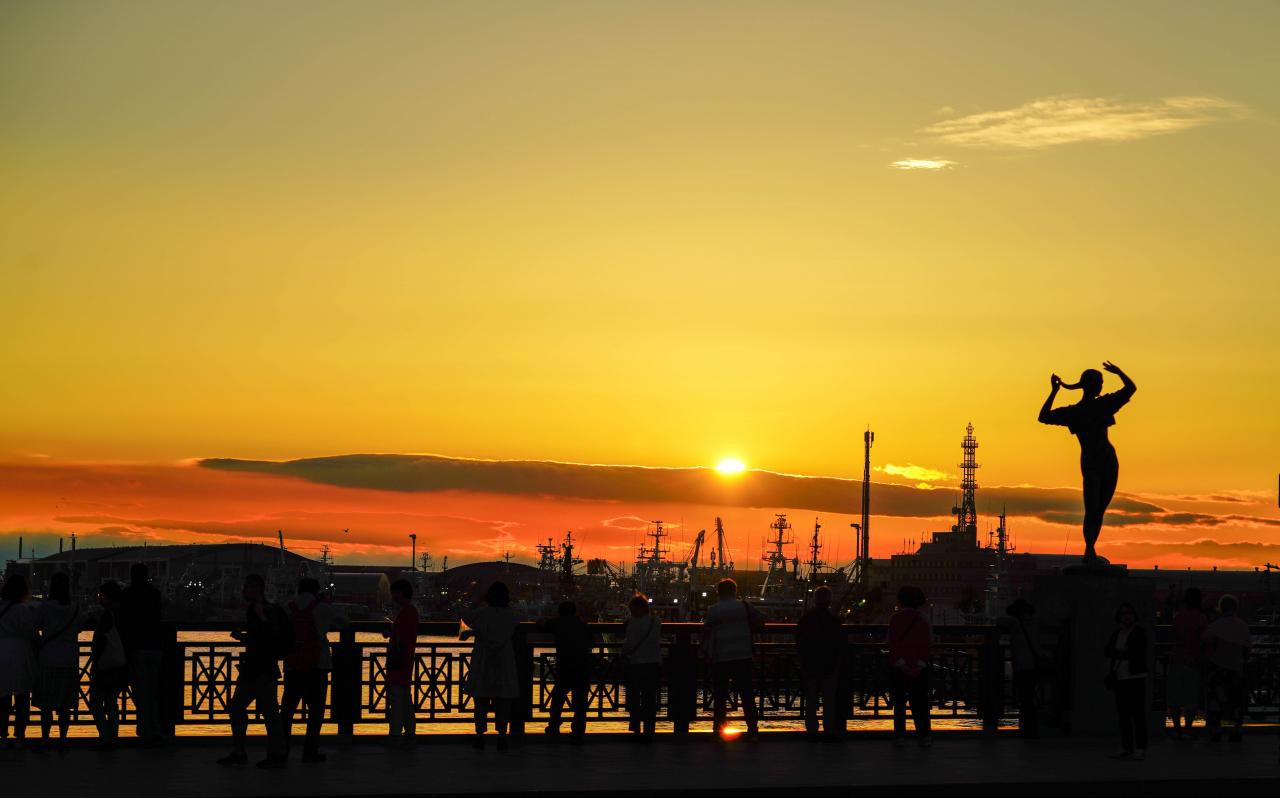 釧路市幣舞橋の夕日 Everybody Photographer Com